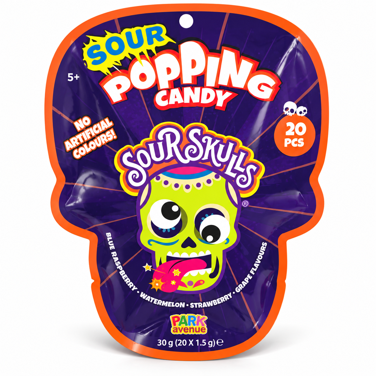 Sour Skulls Popping Candy 20pk