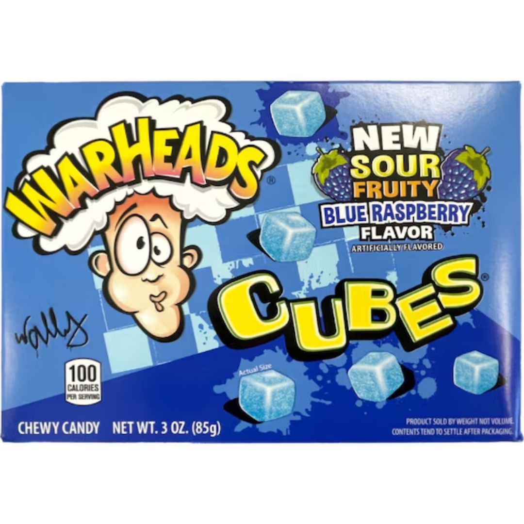 Warheads Sour Blue Raspberry Cubes